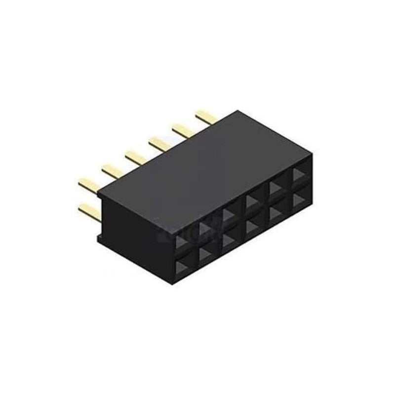 Bestol 2.54mm Double Row Female Long Pin 11mm Breakaway PCB Board Pin Header Socket Connector 2x6 20pcs - Image 1